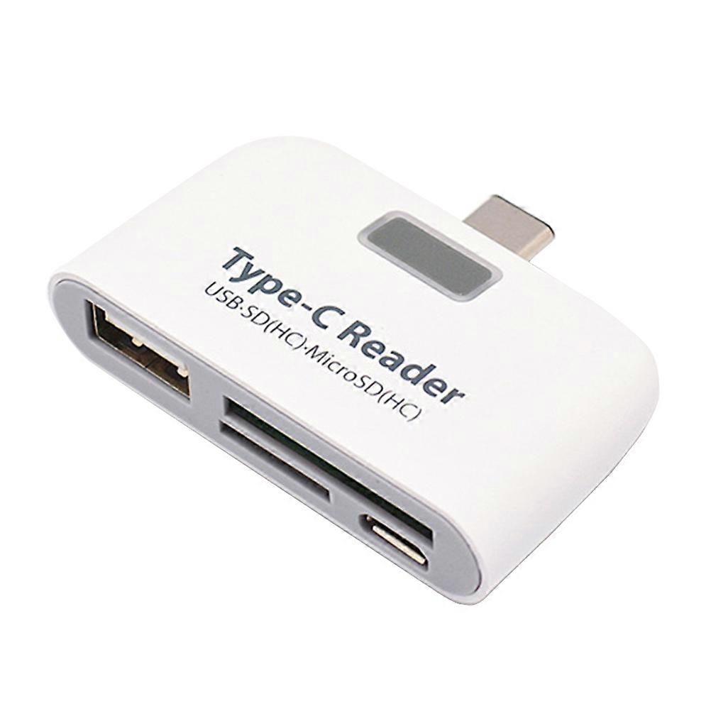 Type-C Read Card Reader Single USB 3.1 Hub Compatible for Data Transfer White