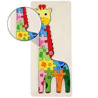 Wooden Dinosaur Jigsaw Puzzle Toy for Kids Playing 1Pcs Animal Learning Board