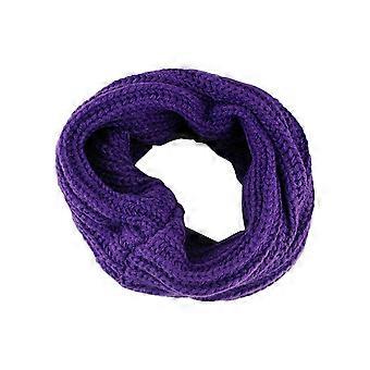Vrouwen Winter warme een cirkel gebreide wol mix Cowl lus sjaal sjaal dikke halsdoek (paars)