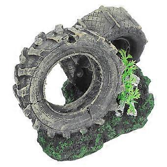 Aquarium Aquarium Aquarium Aquarium Ornement Résine Car Tire Adornment Fish Tank Hideout Shelter