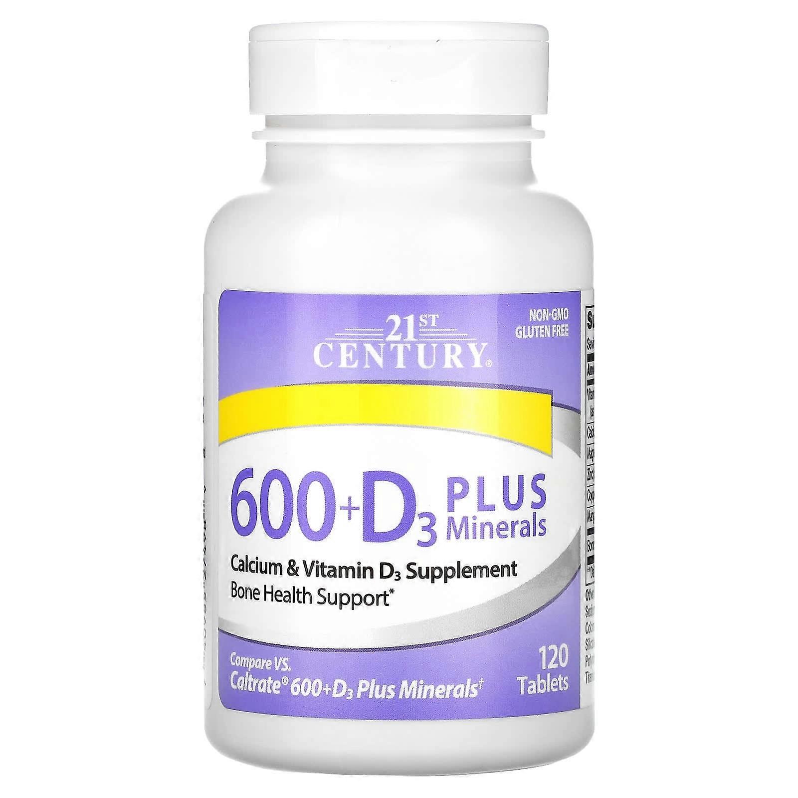 21st Century, 600+D3 Plus Minerals, 120 Tablets, 4-Pack