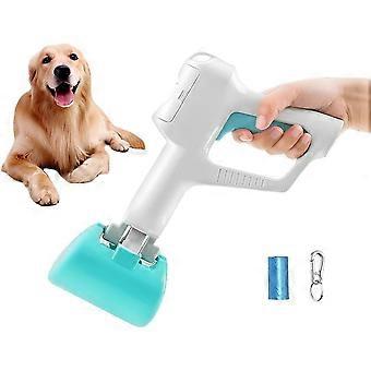 Dog Pooper Scooper,with Built-in Poop Bag Dispenser-Poop Picker for Small, Medium and Large Dog Accessories(Send 12 Garbage Bags-1 Metal Buckle) (Gree