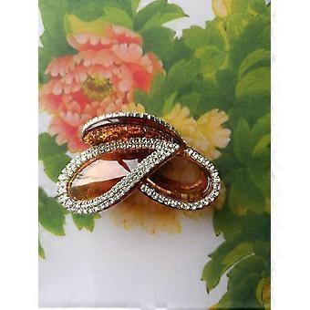 Fermaglio per capelli grande ed elegante con strass in acrilico, semplice e raffinato - Fermaglio a farfalla elegante per capelli spessi (marrone)