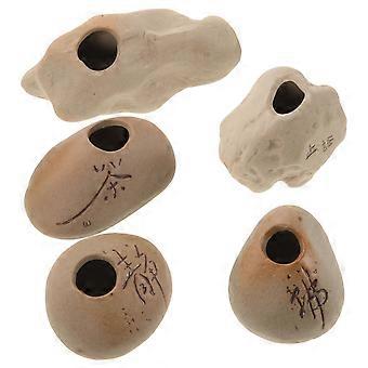 5pcs Vaso Piante Acquatiche per Acquario Ceramica Acquatica Decor Pianta Portapiante Fish Tank Planter