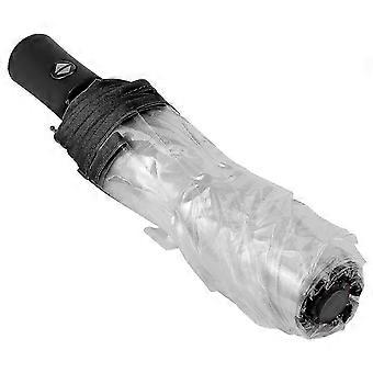 Transparent Automatic Triple Folding Portable Umbrella for Outdoor Travel Fishing Shopping Noire Edition 0729