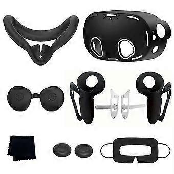 VR Accessories 8 in 1 Silicone Protective Cover Kit compatible with Meta Quest 3s with Wiping Cloth Disposable Masks Idea Gift