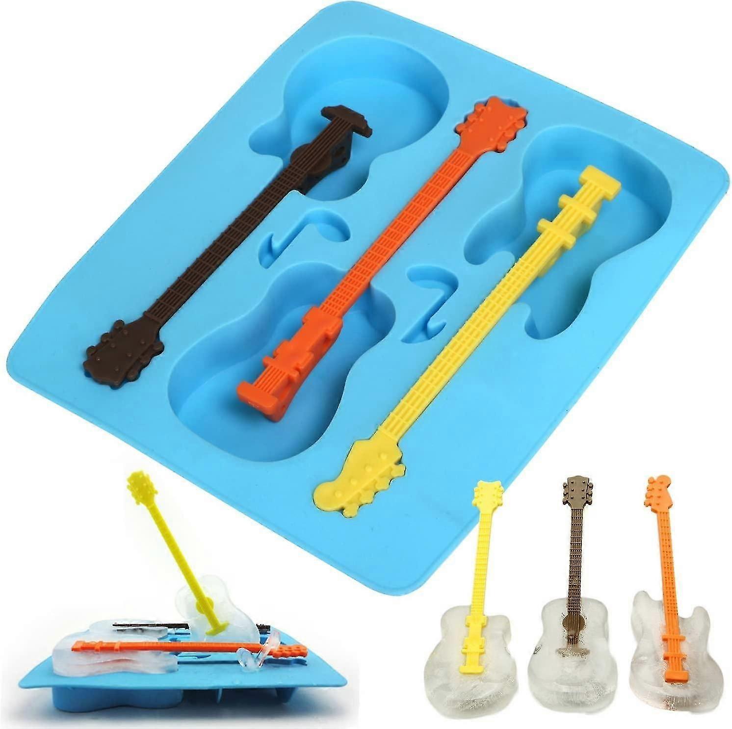 Blue Silicone Guitar Ice Mold