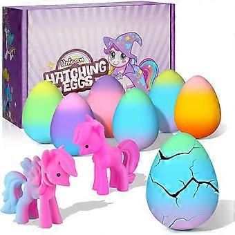 Unicorn Hatching Rainbow Eggs for Kids, 6 Pack Unicorn Toys for Girls Age 3-8, Easter Basket Stuffer Birthday Gift Ideas and Party Gift for Ages 3 4 5