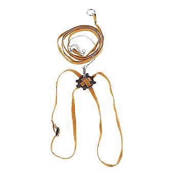 Adjustable Reptile Lizard Turtle Harness Leash For Pet Small Animal  Yellow-CE