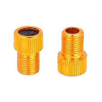 2Pcs Bike Valve Adapter SV to AV Easy to Use Solid Golden Cycling Valve Adapter for Cycling KAESI