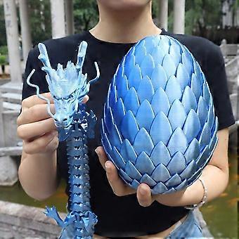 Set composto da drago articolato stampato in 3D e uovo di drago, giocattolo flessibile da 60 cm, uovo decorativo in scala 18 cm, regalo creativo da collezione.