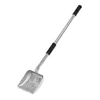 Heavy Duty Metal Cat Litter Scoop, Removable Stainless Steel, No Bending Design, Ergonomic Long Handle for Easy Cleaning