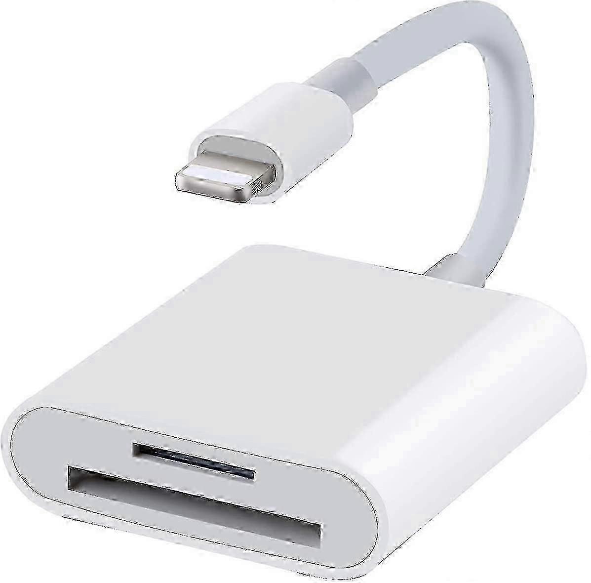Lightning SD Card Reader in White, Compact Memory Card Reader