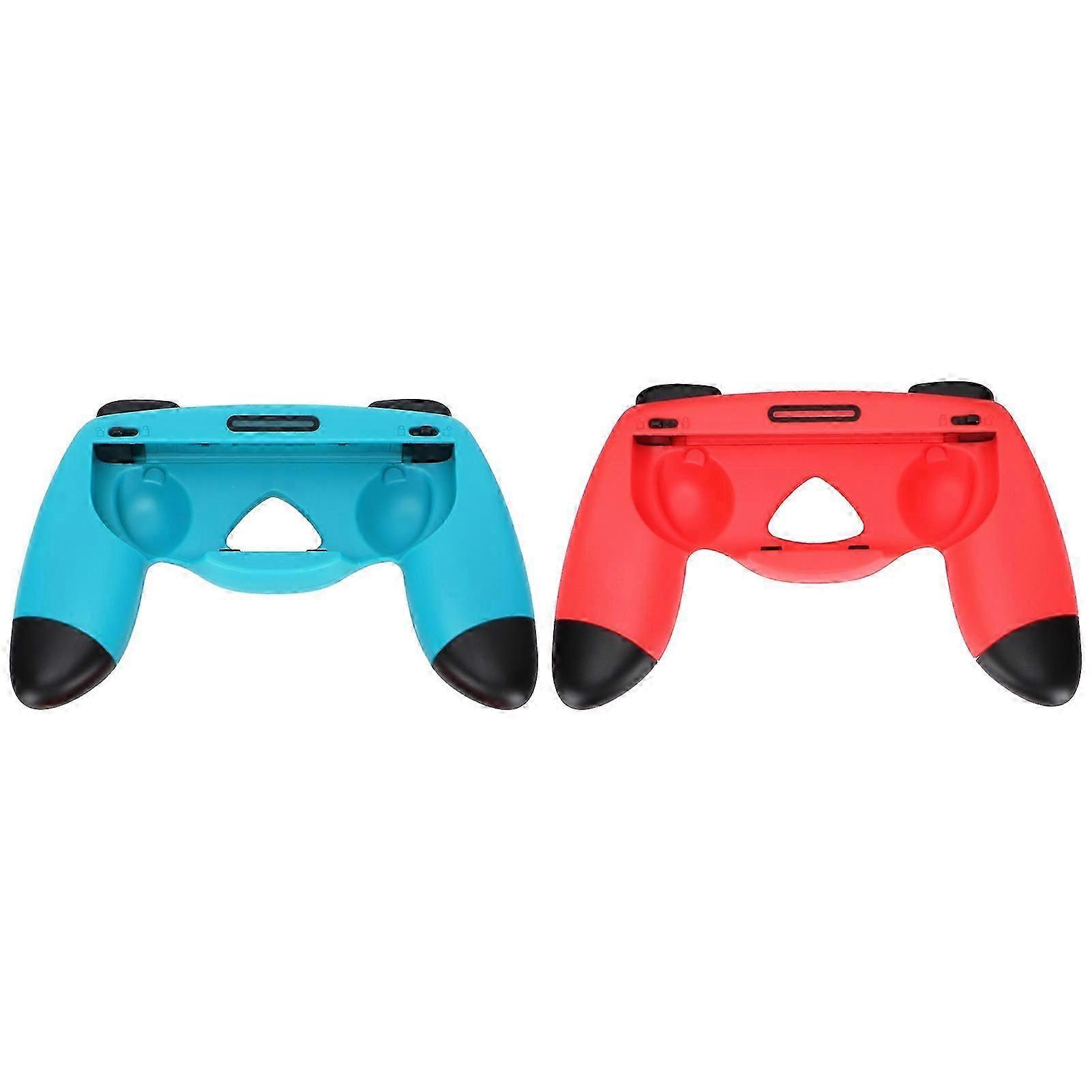 Game Controller SweatProof NonSlip Sturdy Hand Grips with Charging Cable compatible with Switch(Red Blue )