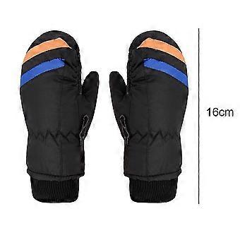 Kids Waterproof Snow Mittens with Long Wrist and Clip, Warm Winter Gloves for Skiing