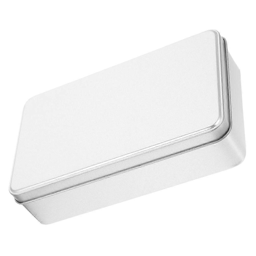 Silver Tinplate Rectangular Storage Box for Home Storage
