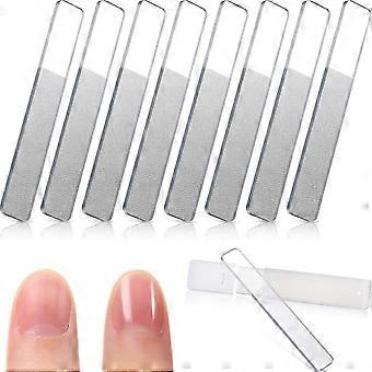 Pieces Nano Shiner Feilen aus Glas, natürlicher Nagelkristall-Pufferpolierer mit Etui für Nägel