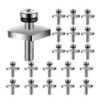 Conjunto de 20 peças de parafusos e placas de aço inoxidável com anéis de vedação, compatíveis com quilhas de pranchas de surf, longboards, SUPs e stand up paddle. Acessórios para surf.