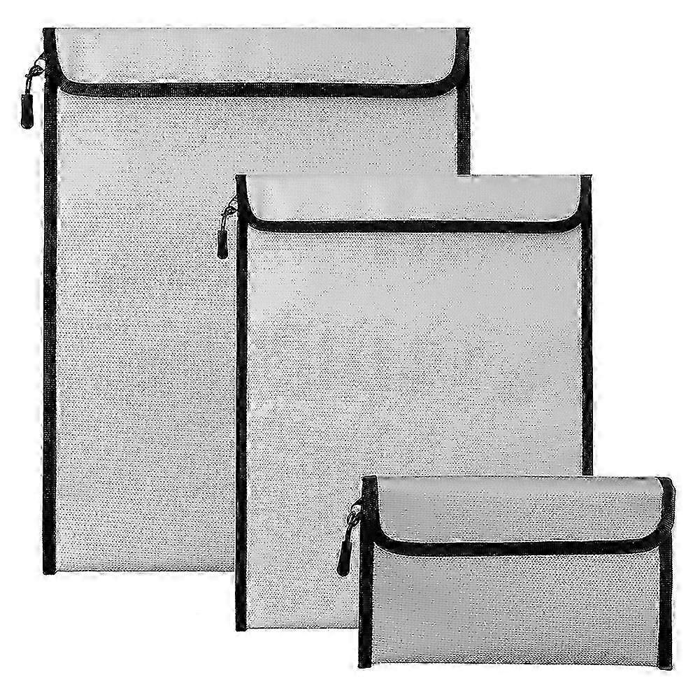 3 Pcs Fireproof Waterproof Money Important Document Bag(2000),Fire Proof Bag for Documents,Fire Pro