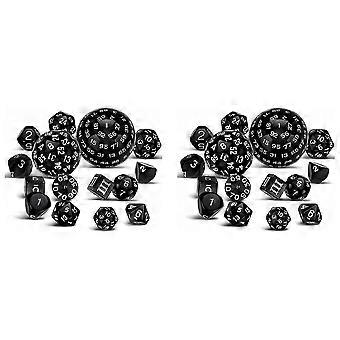 30Pieces Complete Polyhedral DND Dice Set D3-D100 Spherical RPG Dice Set,100 Sides Dice Set compatible with Role Playing Table Games