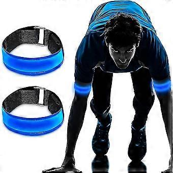 Rechargeable Led Wristband, 2 Pack Usb Reflective Light Strips For Kids, For Jogging, Running And Sports