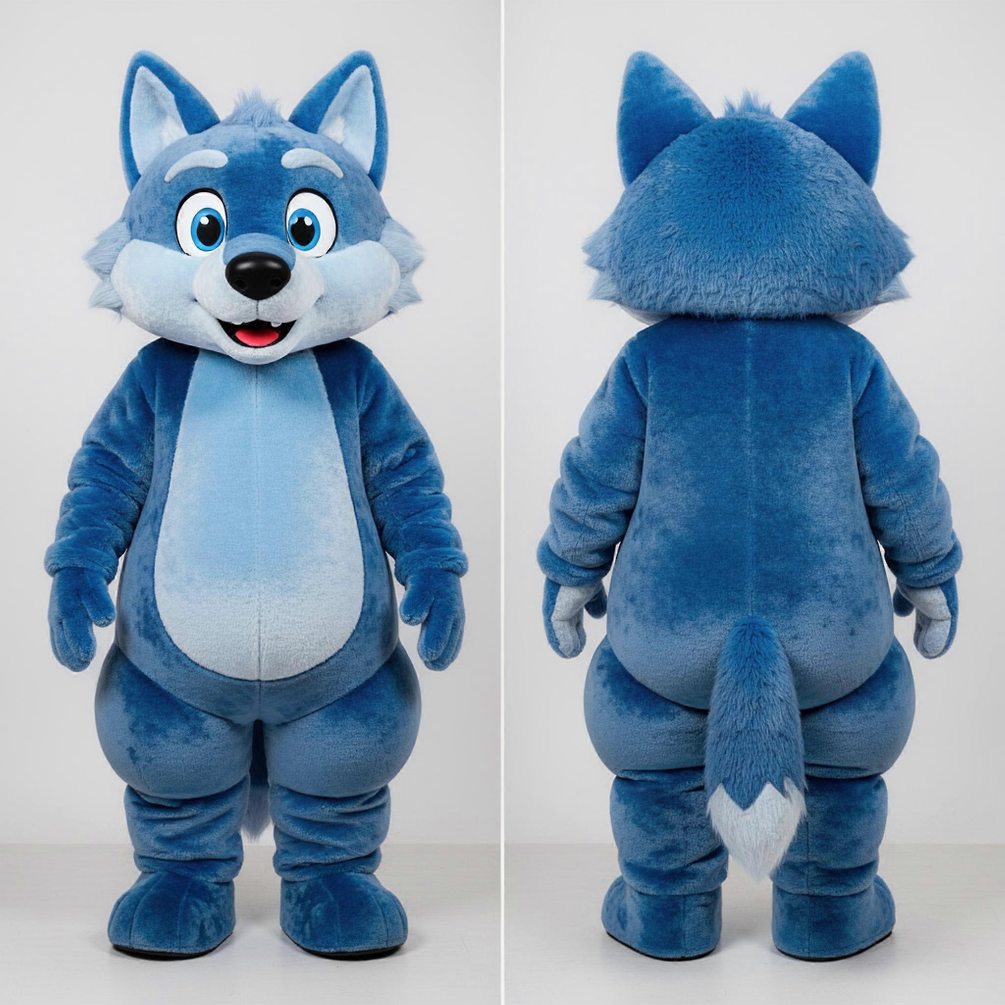 MASTICOT Deep Blue Fluffy Say Wolf Mascot