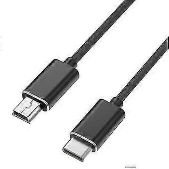 Kabel til Canon PowerShot G1 X Mark II/G10/G11/G12/G15/G16/G1X/G3/G3 X/G5/G6 - Sort MINI USB/USB-C Kabel 1 Meter Phonillico