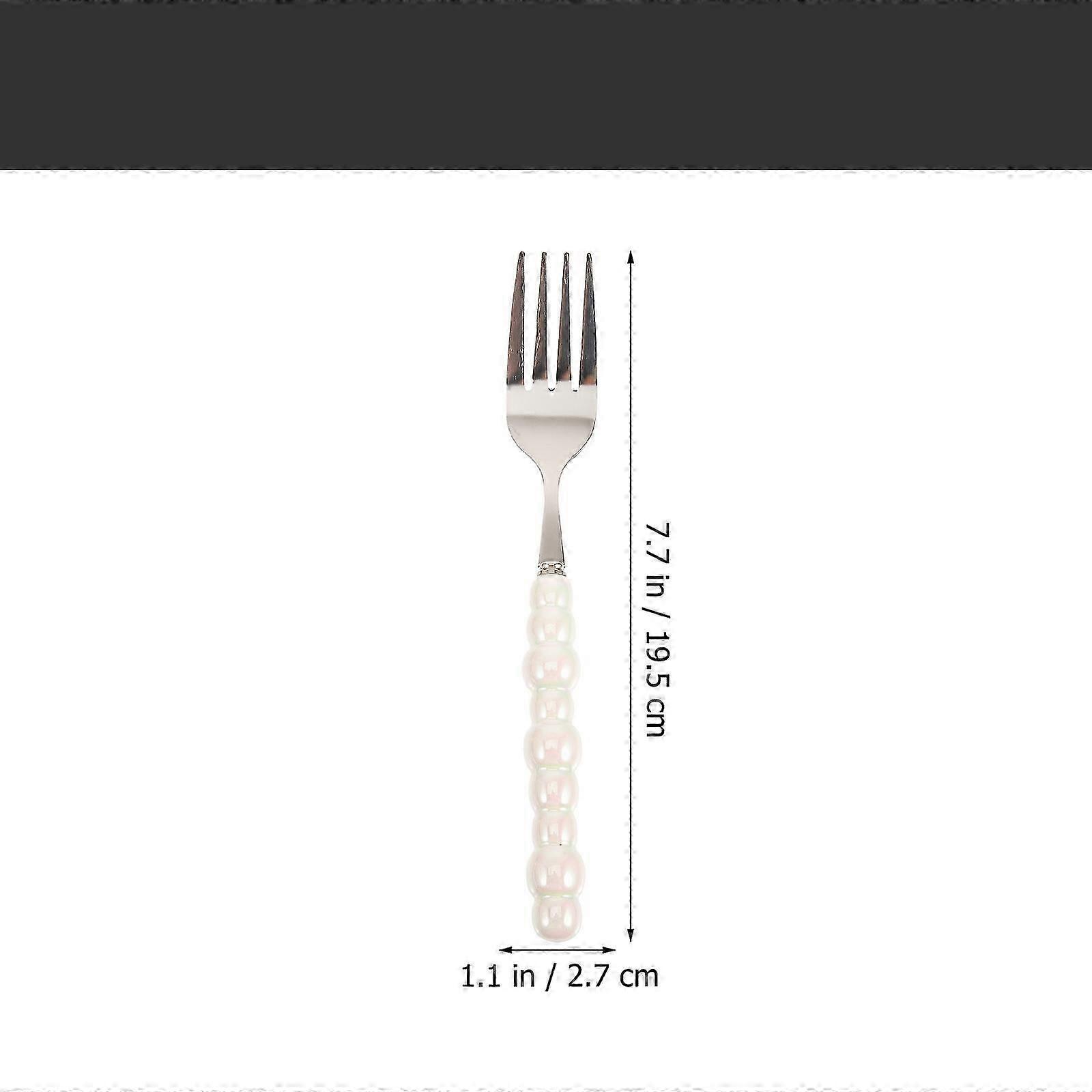 Ceramic Handle Stainless Steel Fork for Dessert Tableware