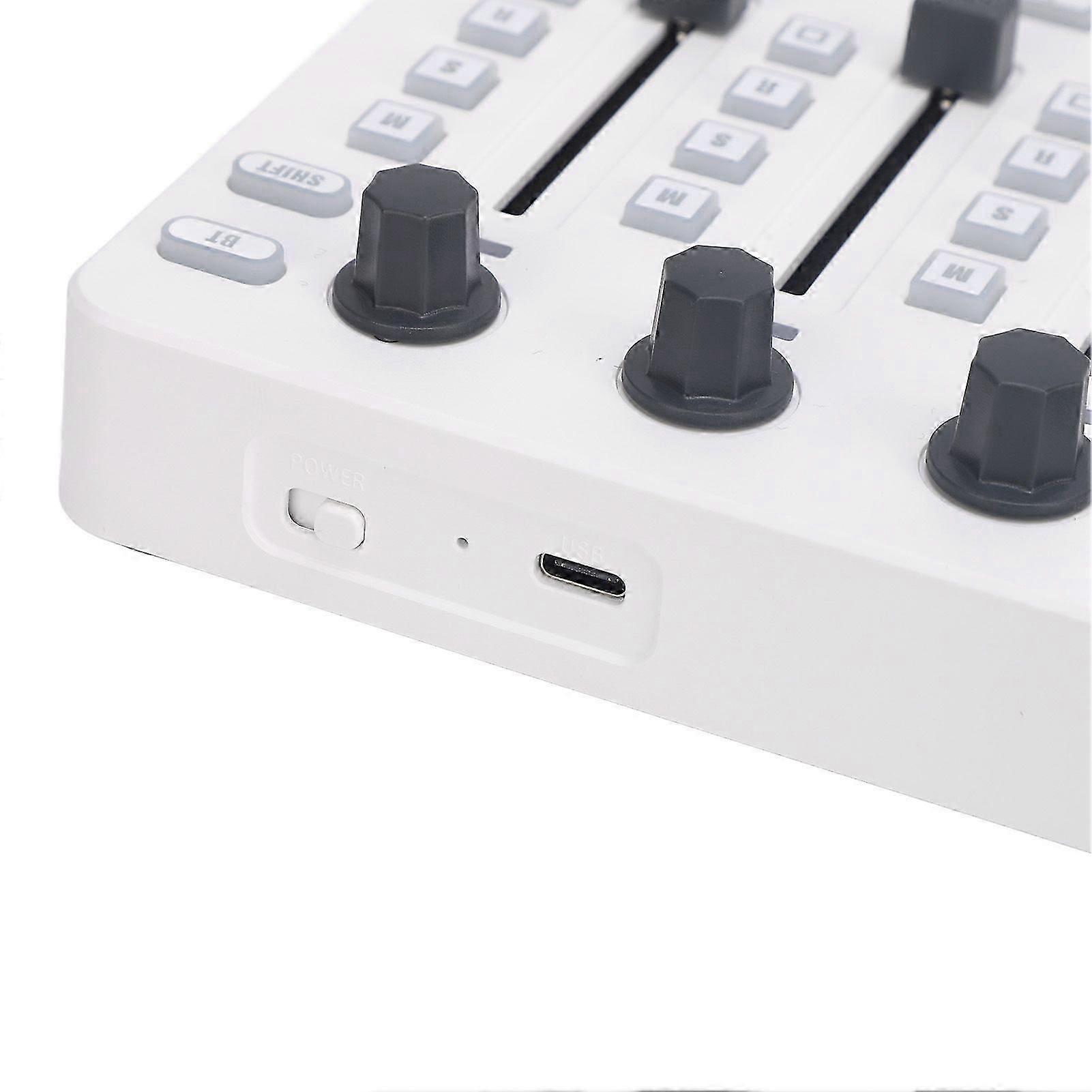MIDI Controller Mixer 8 Push Buttons 43 Control Keys 8 Knobs USB Bluetooth MIDI Mixing Console