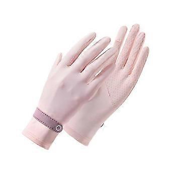 Frühling und Sommer Damen Sonnenschutzhandschuhe Outdoor UV-Schutz Eis Seide Mesh Zwei Finger dünn Fahren Touchscreen Handschuhe