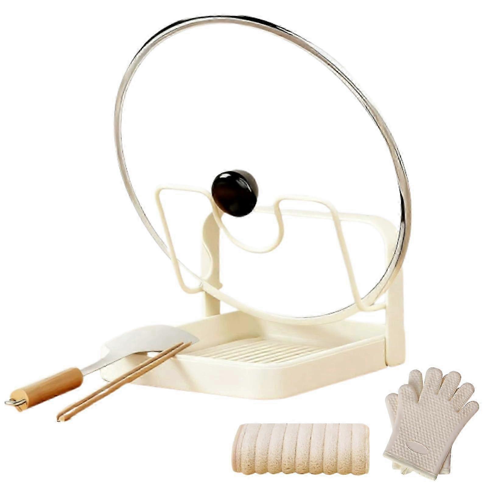 Rust-Resistant Lid Holder with Spoon Rest