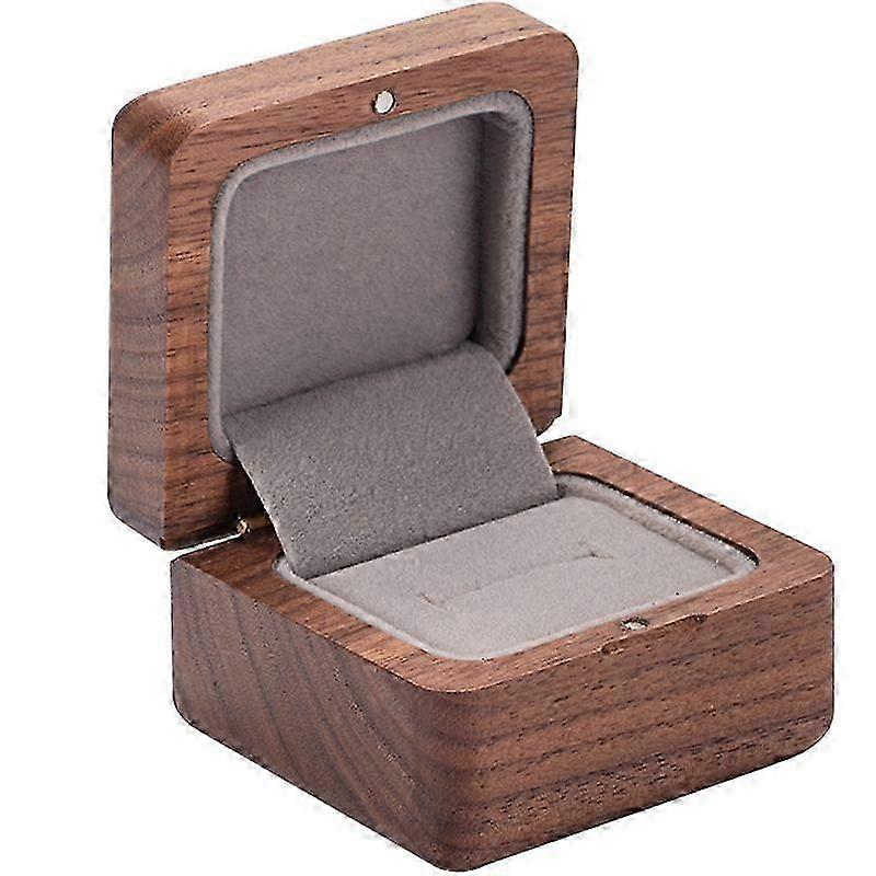 Wooden Ring Box, Solid Walnut, Handmade Ring Box, Proposal, Engagement, Wedding and Daily Storage Ring Box