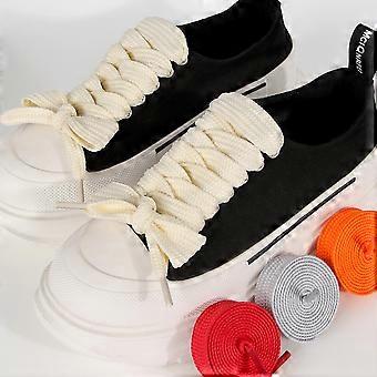 Fat 3/4" Wide Shoe Laces for Sneakers and Boots Durable Athletic Shoelaces Wide Flat Polyester Shoelaces