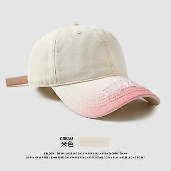 Trend gradual change baseball cap women deep top wide brim versatile face small English embroidery cap sun hat