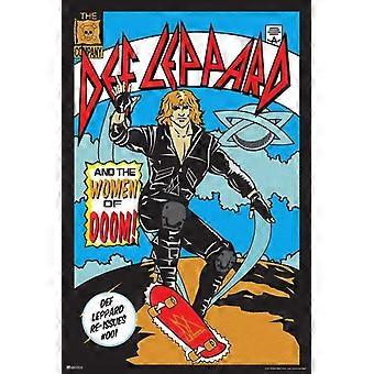 Def Leppard and the Women of Doom Comic Art Heavy Metal Music Merchandise Retro Vintage 80s Aesthetic Band Wooden Jigsaw Puzzles UE2789
