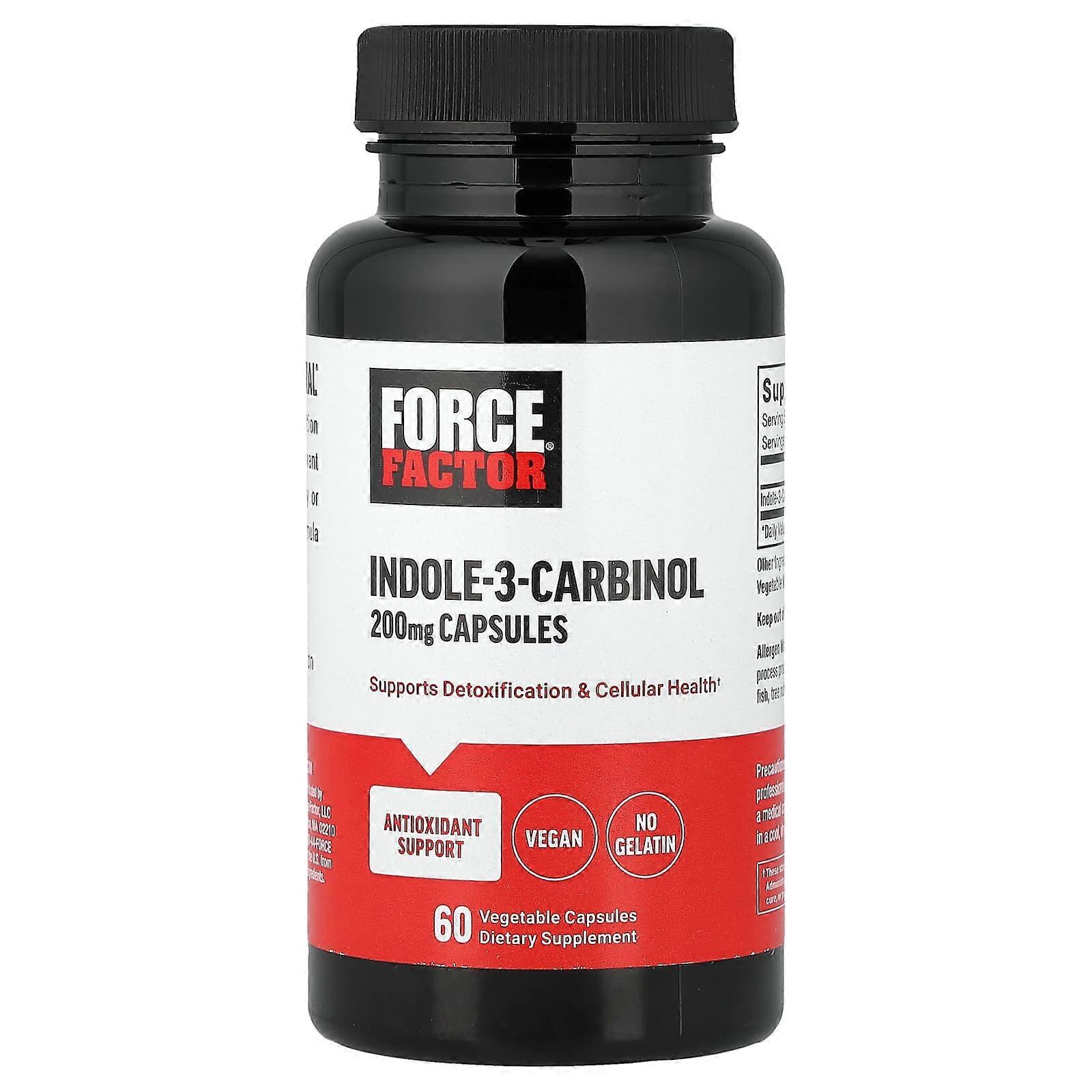 Force Factor, Indole-3-Carbinol, 200 mg, 60 Vegetable Capsules