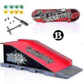 Finger Skateboard Ramp Parts, ABS Plastic Mini Skate Park Kit, DIY, Durable Safe, Hand-Eye Coordination, Stress Relief, for Kids and Teenagers 7-14