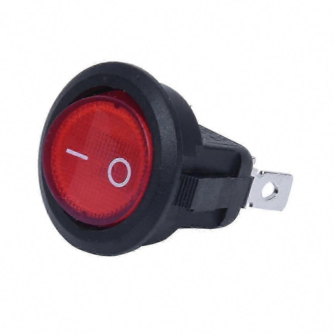 220V Red Bipolar Rocker Switch 3-Pin On/Off