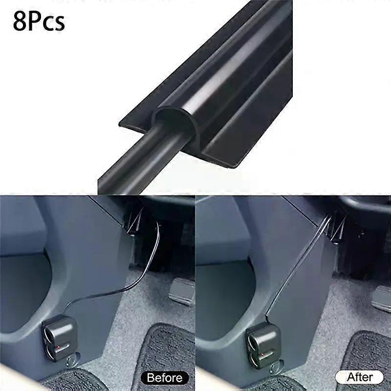 8-Pc Black PVC Interior Cable Sleeves