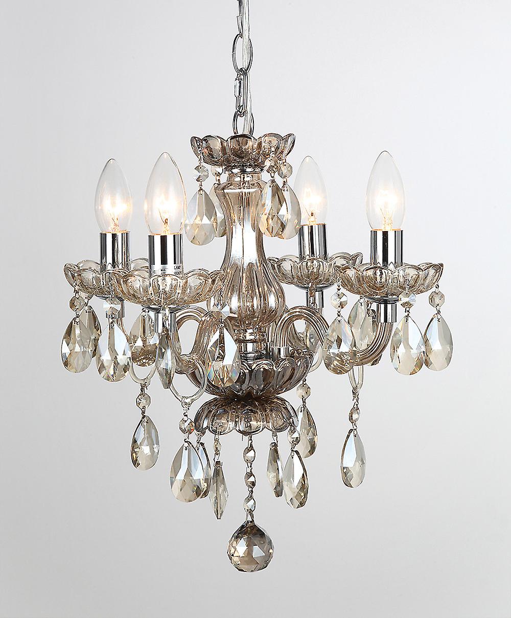 Rodeo Champagne Crystal 4 Arm Chandelier