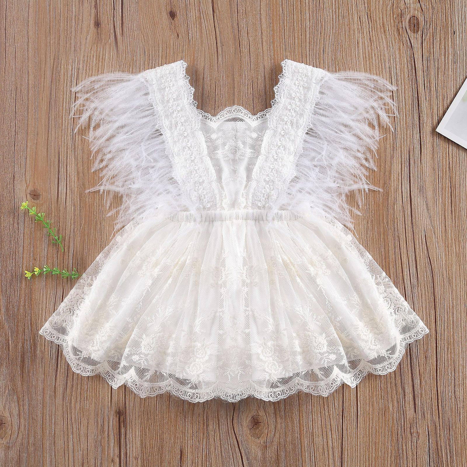 Princess Infant Baby Girls Lace Embroidery Romper Dress Sweet Baby