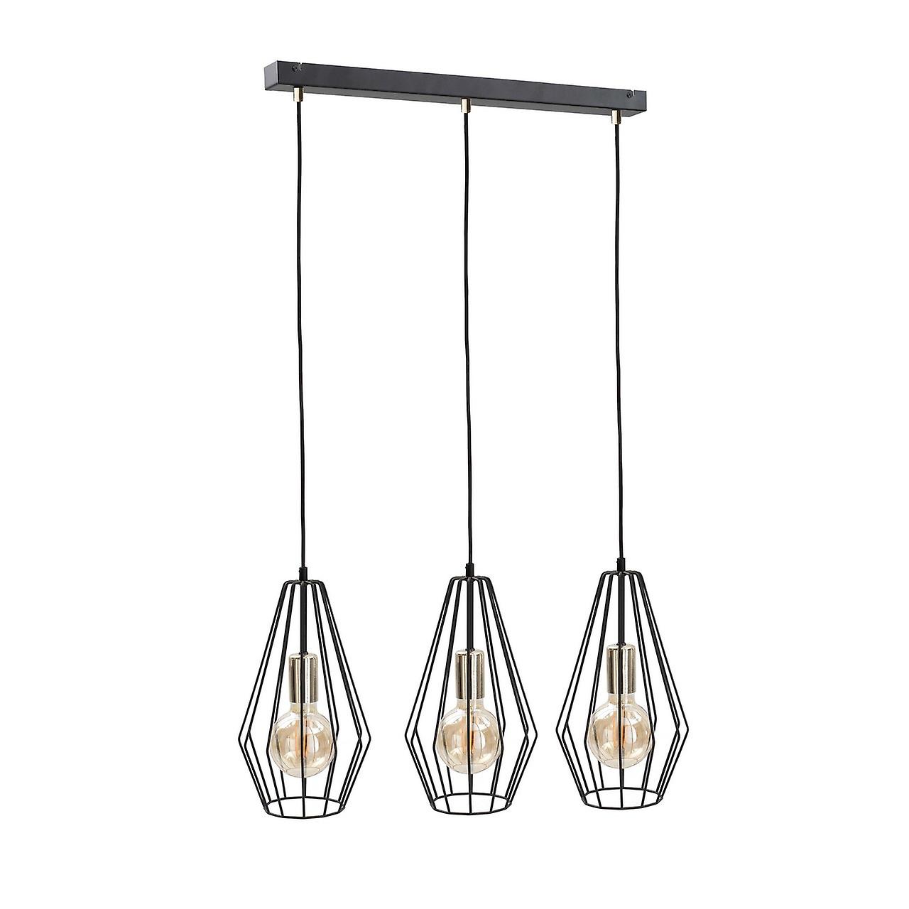 Keter Lex Bar Pendant Ceiling Light Gold, 60cm, 3x E27