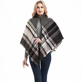 Veeki Womens Chunky Plaid Tartan Checked Soft Brushed Scarf Wrap Tassel Trimsgreen Orange