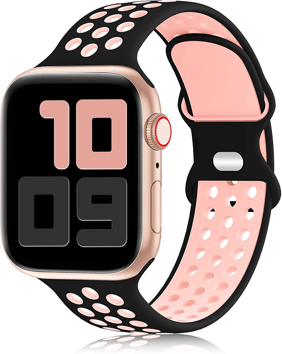 سوار رياضي متوافق مع أحزمة ساعة أبل 42 مم 44 مم 45 مم ، حزام بديل رياضي ناعم من السيليكون للتنفس نسائي رجال متوافق مع iWatch Series 7 /