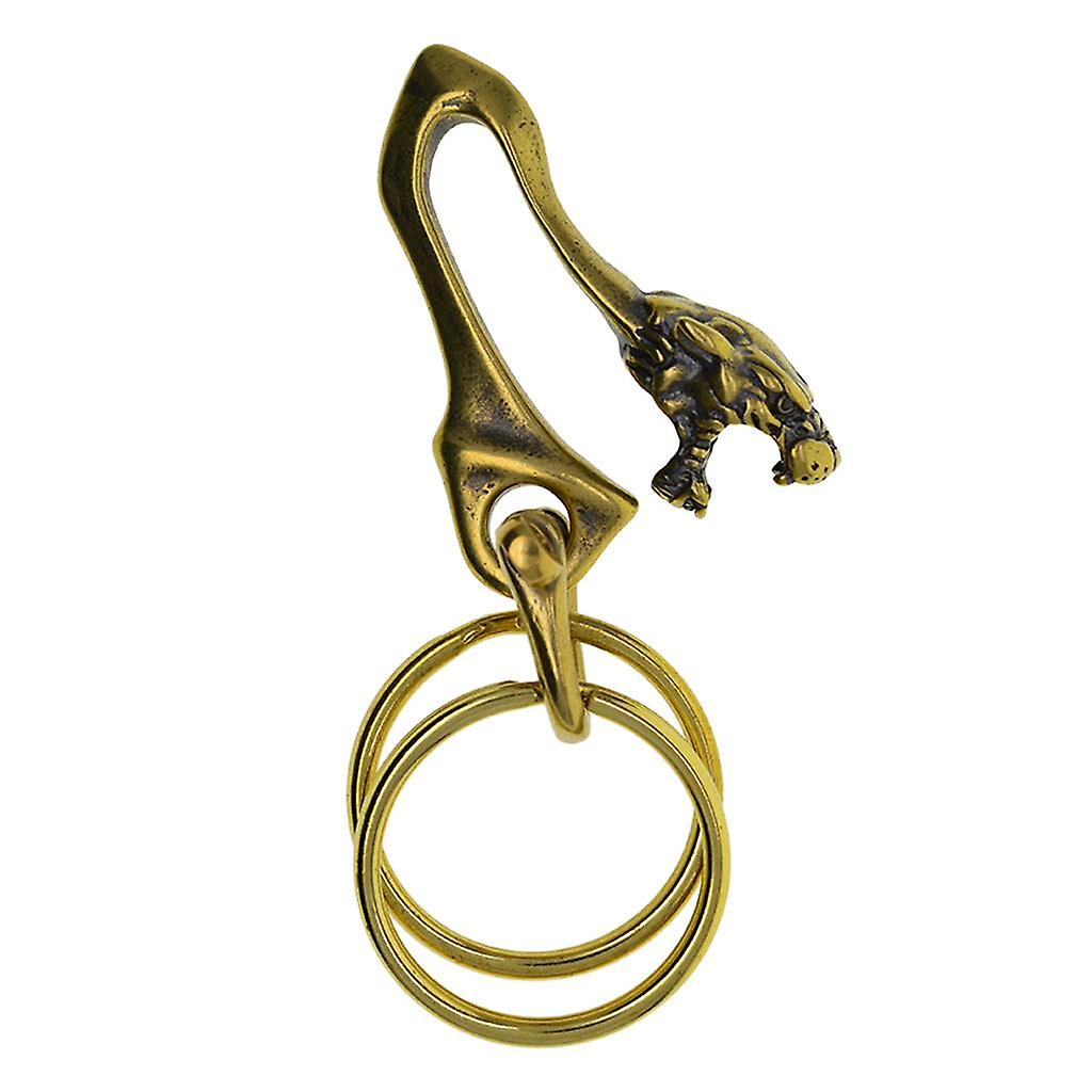 Messing nøglering til stropper tasker bælte ring tegnebog kæde biker leopard