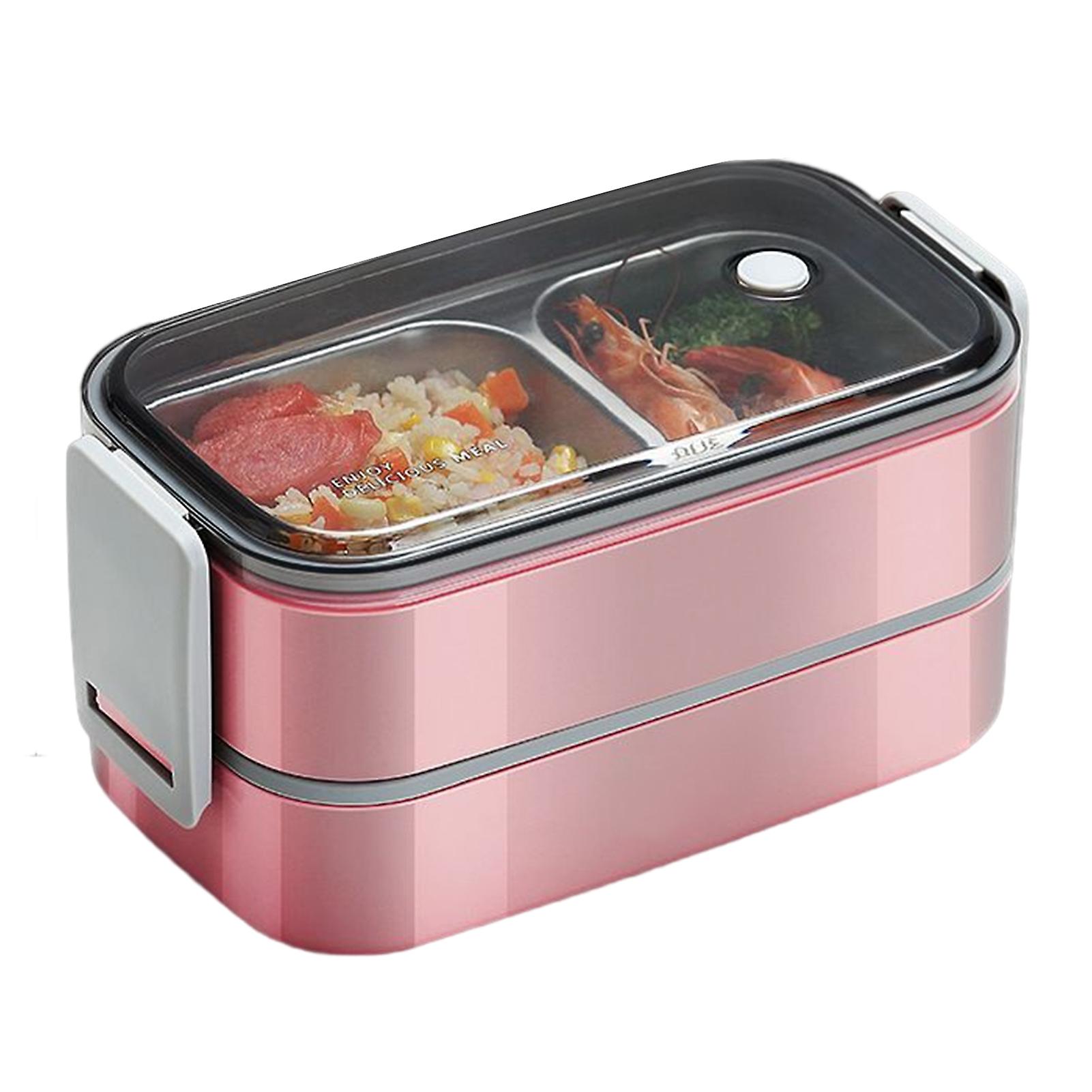 Portable Double Layer Lunch Box Leak Proof Insulated Food Container For Car Travel Work Picnic