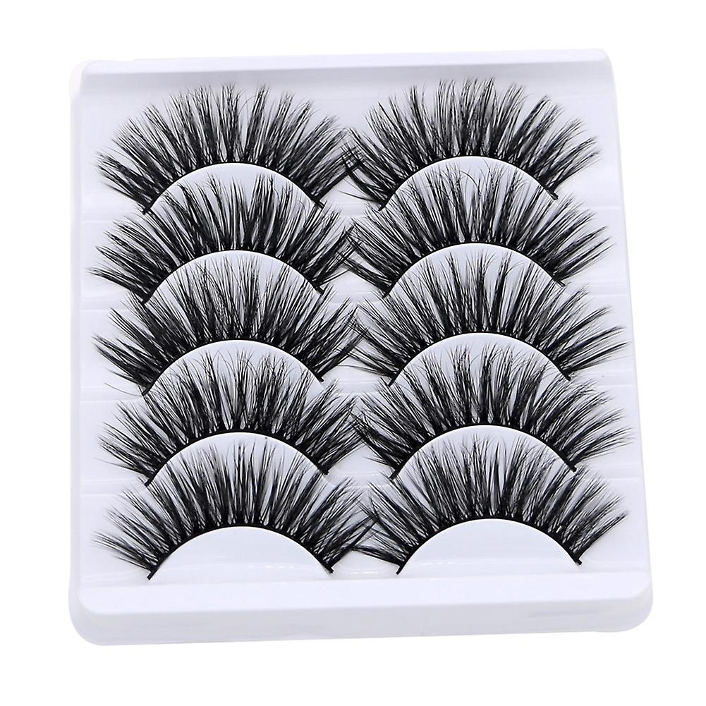 3 x 5 Pairs 3D False Eyelashes Tail Lengthening Thick Lashes Extensions Eye Makeup