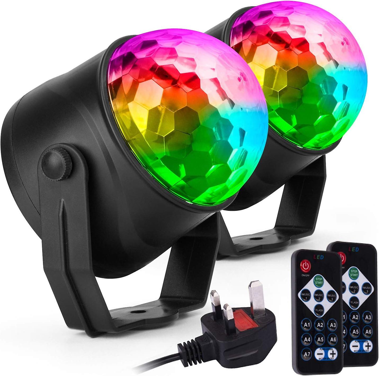Party Disco Lights With 7 Colorful Effects And Music Modes (2 Pack)