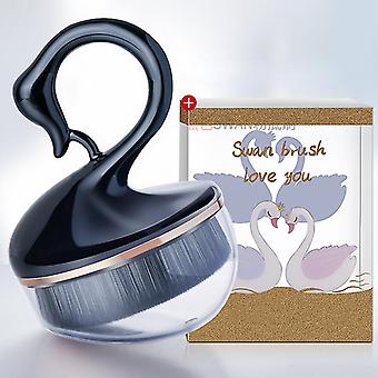 Nueva brocha de maquillaje Swan Magic Traceless portátil con caja de almacenamiento para niña