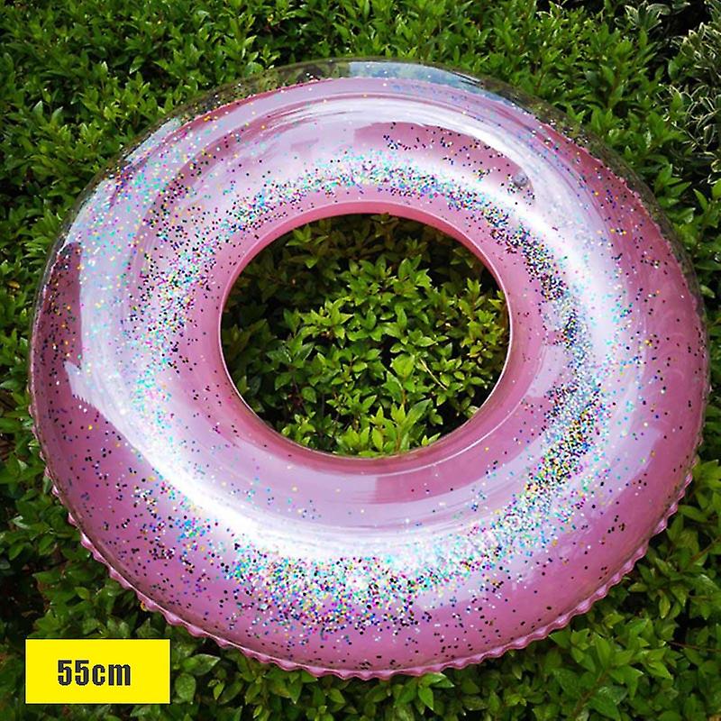 Transparent Inflatable Swim Tube Glitter Raft Round Swim Ring for Summer Pool